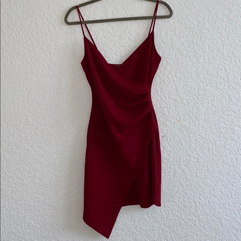 Red Asymmetrical Bodycon